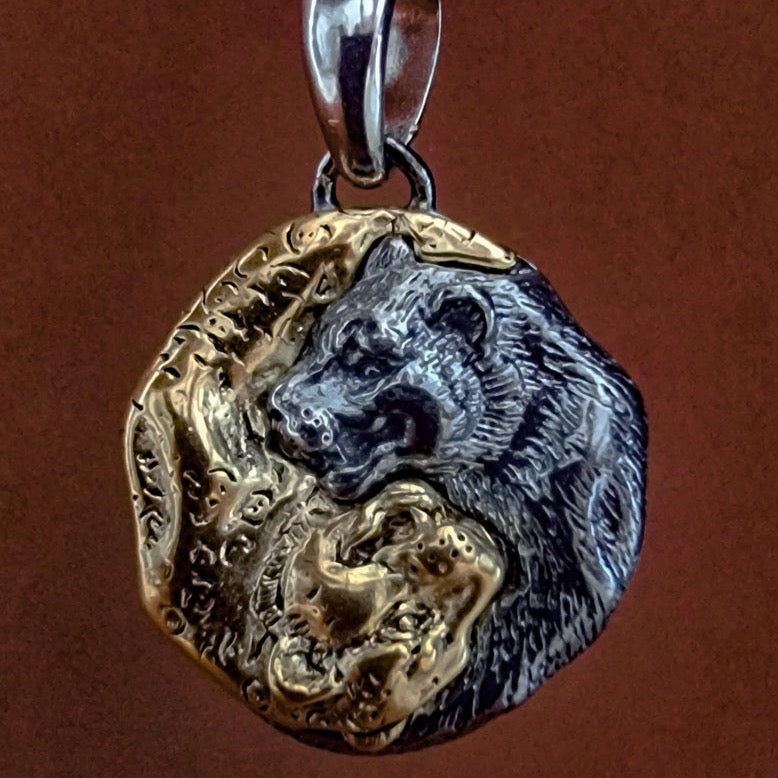 YIN-YANG TIGER NECKLACE IN GOLD & SILVER