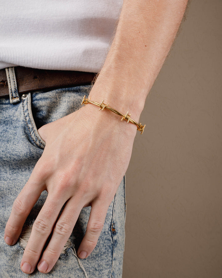 BARBWIRE CUFF IN GOLD