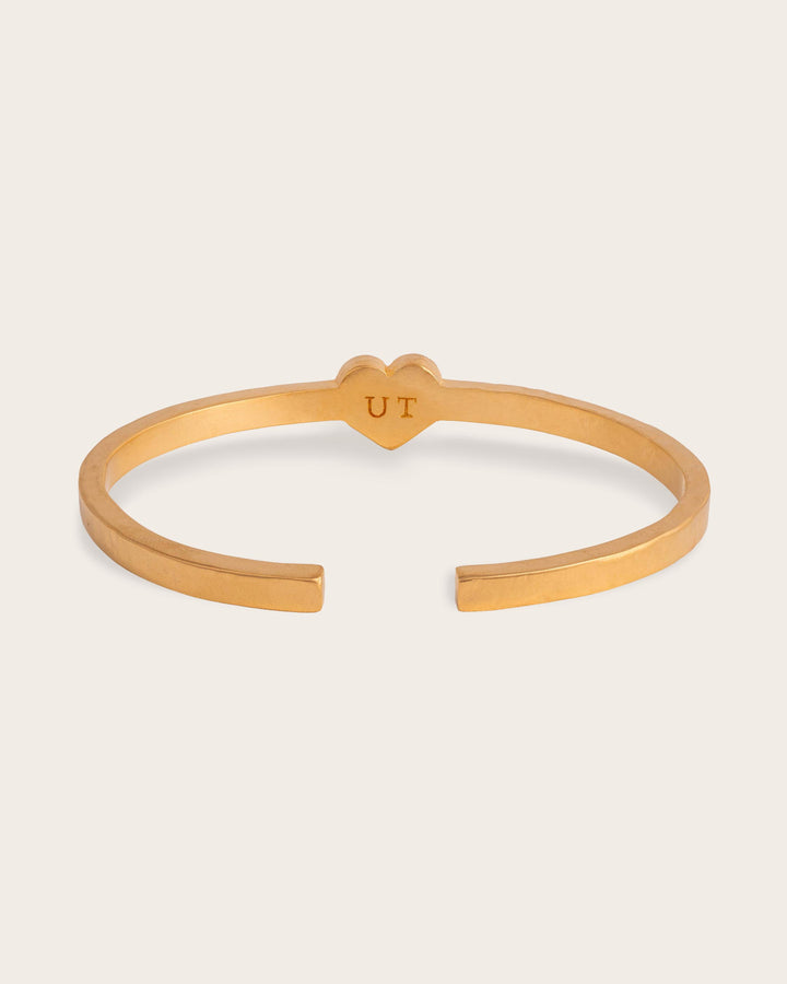 Vintage Heart Cuff In Gold