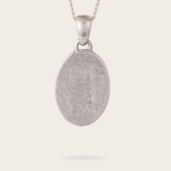 Vintage Oval Pendant In Silver