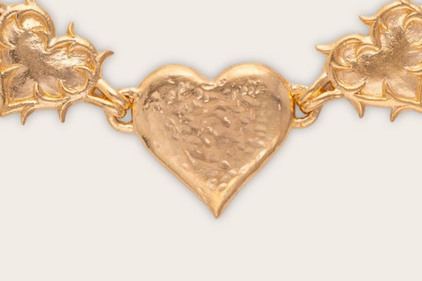 Vintage Heart Chain Bracelet In Gold