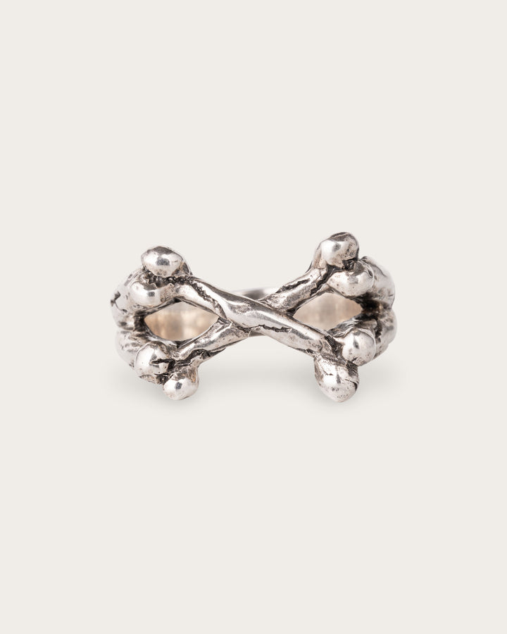 BONE RING IN SILVER