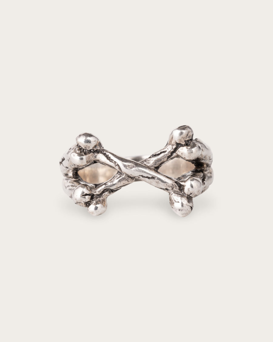 BONE RING IN SILVER