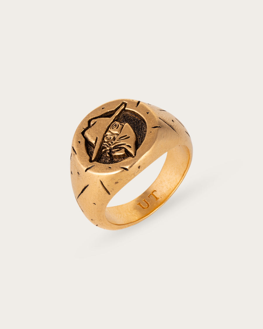 COWBOY SIGNET RING IN GOLD