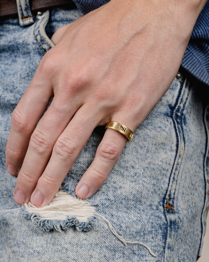 5 LIVES BAND RING IN GOLD