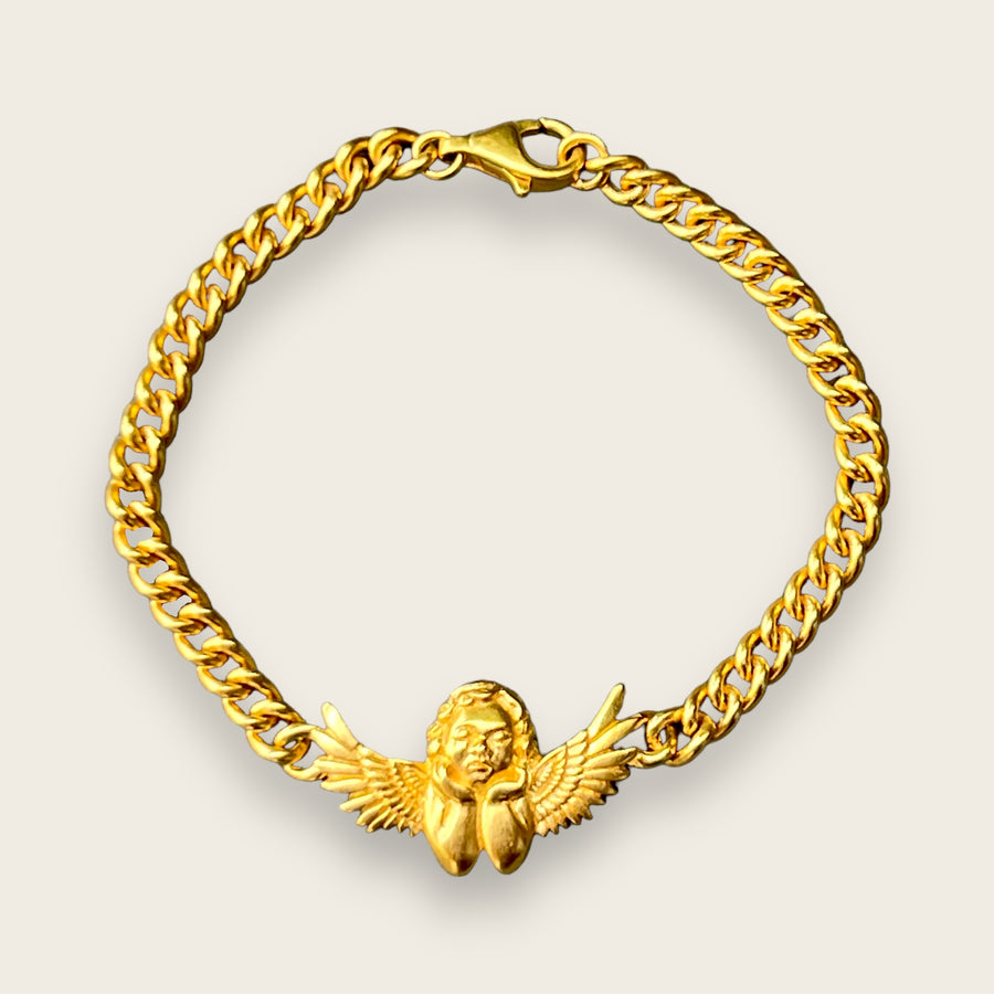 ANGEL CURB CHAIN BRACELET IN GOLD