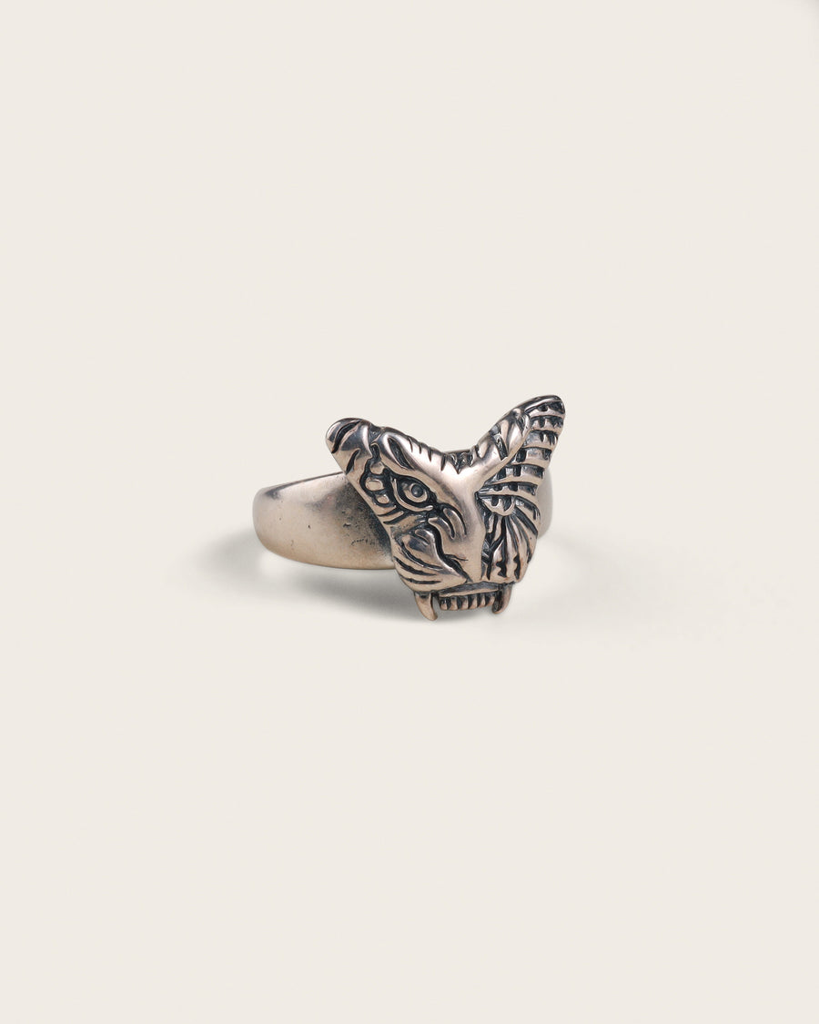 TIGER BUTTERFLY RING IN SILVER