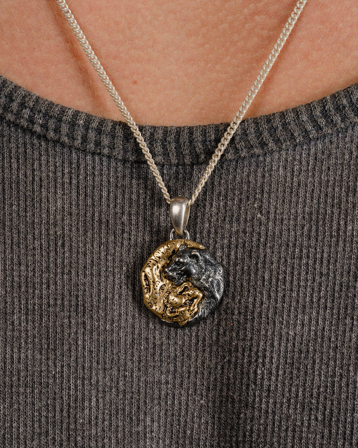 YIN-YANG TIGER NECKLACE IN GOLD & SILVER