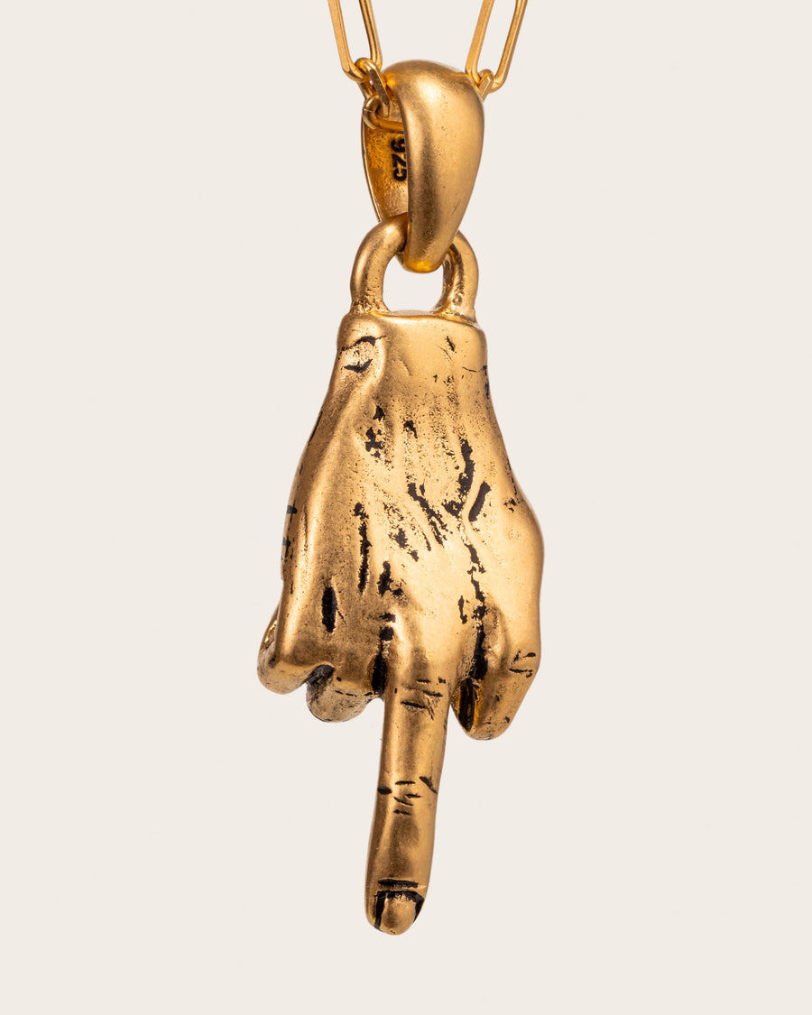 MIDDLE FINGER PENDANT IN GOLD