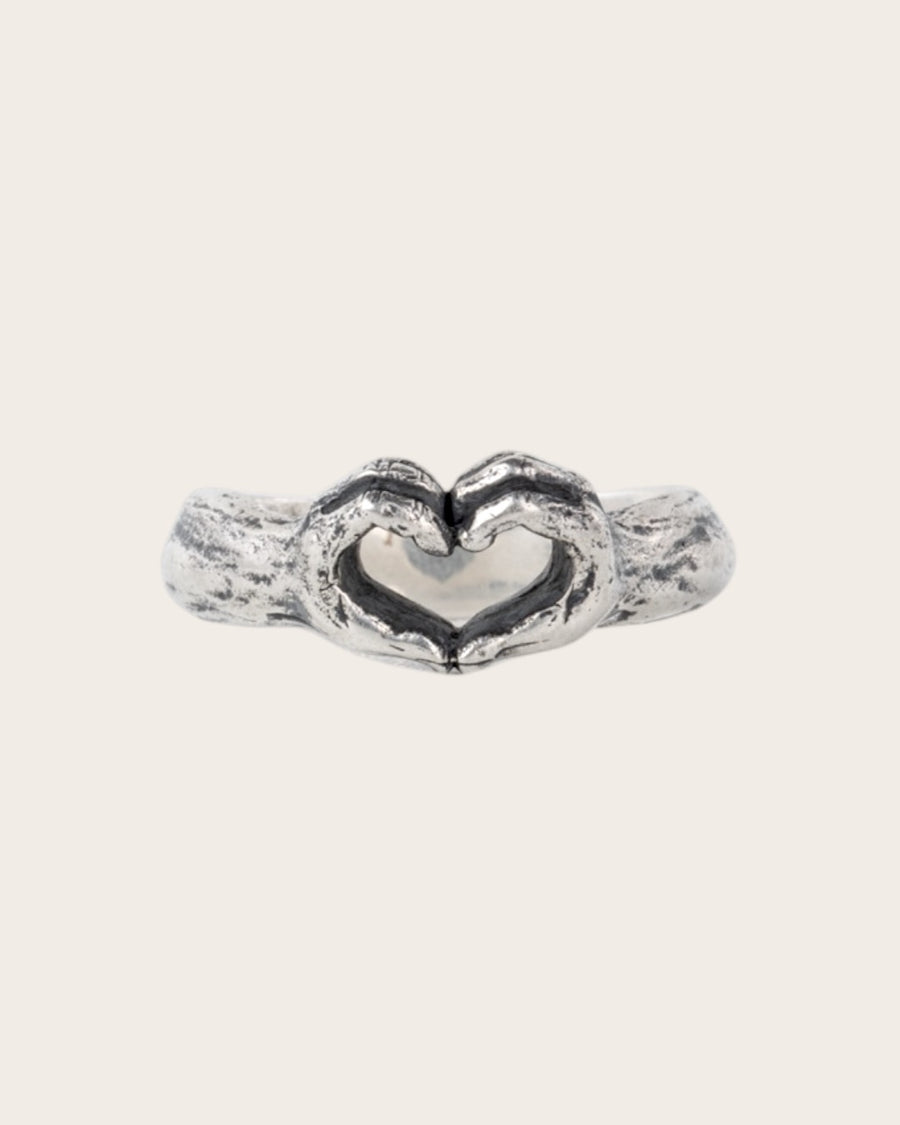 HEART EMOJI RING IN SILVER