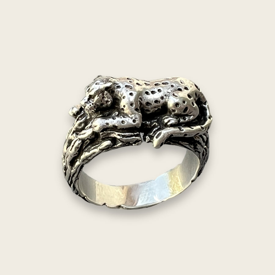 PANTHER RING IN SILVER