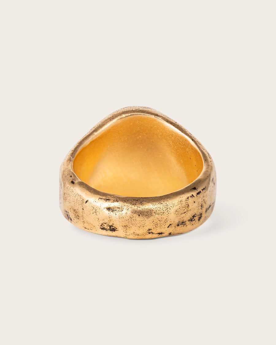 DOG AND DAGGER SIGNET RING IN GOLD