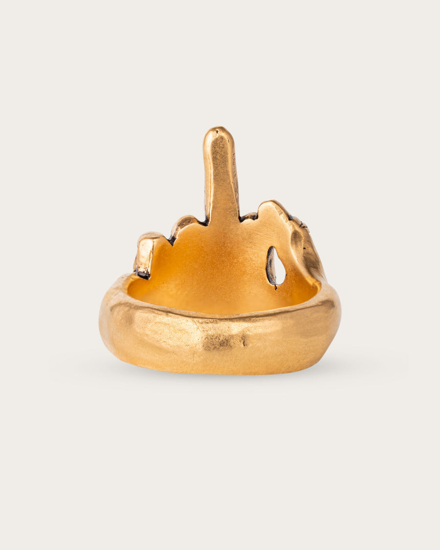MIDDLE FINGER RING IN GOLD