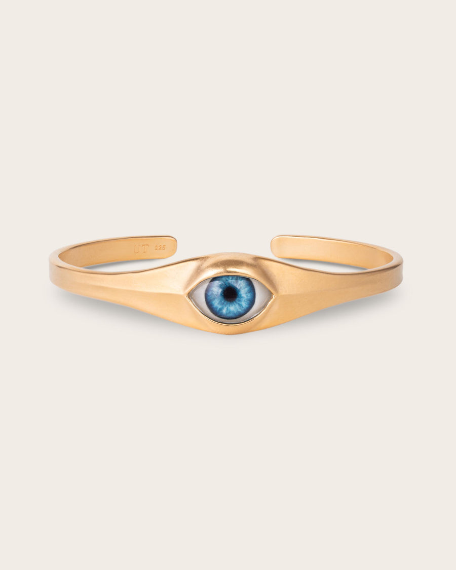 BLUE EYE CUFF IN GOLD