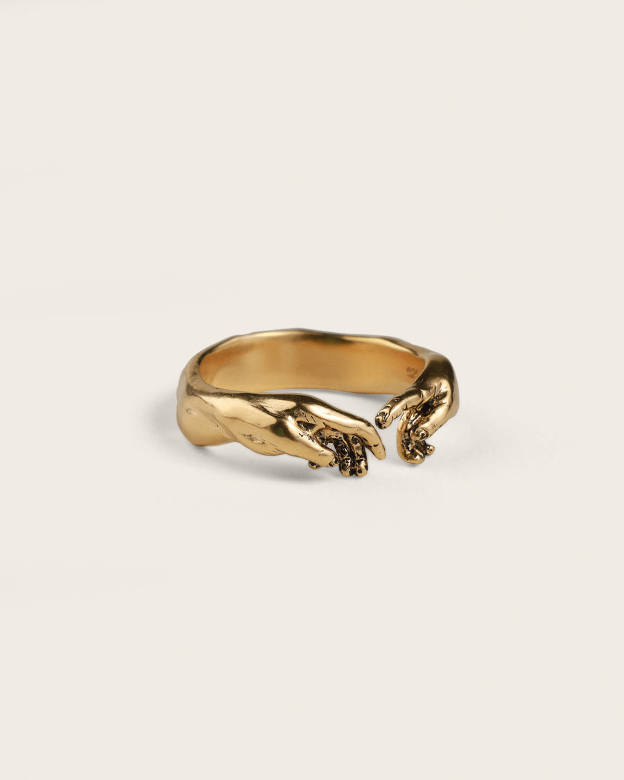 HAND OF GOD RING IN GOLD