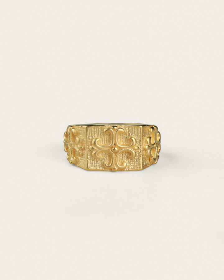 VINTAGE CROSS RING IN GOLD