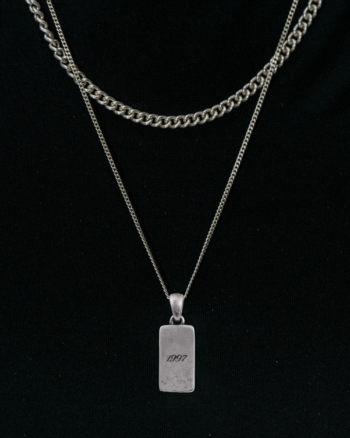 Vintage Tag Pendant In Silver