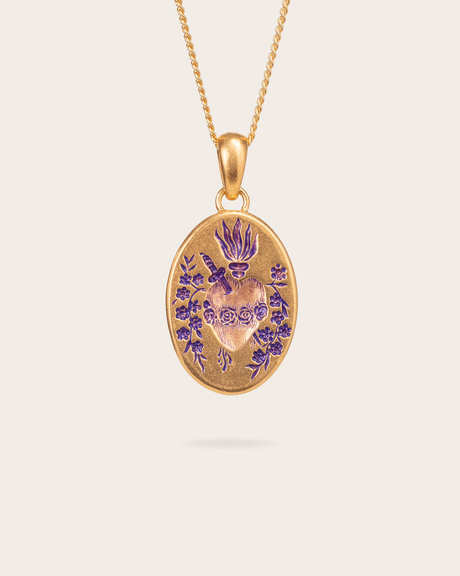 PURPLE HEART PENDANT IN GOLD