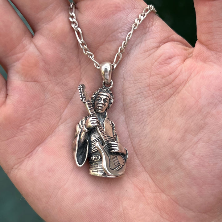JIMI HENDRIX PENDANT IN SILVER