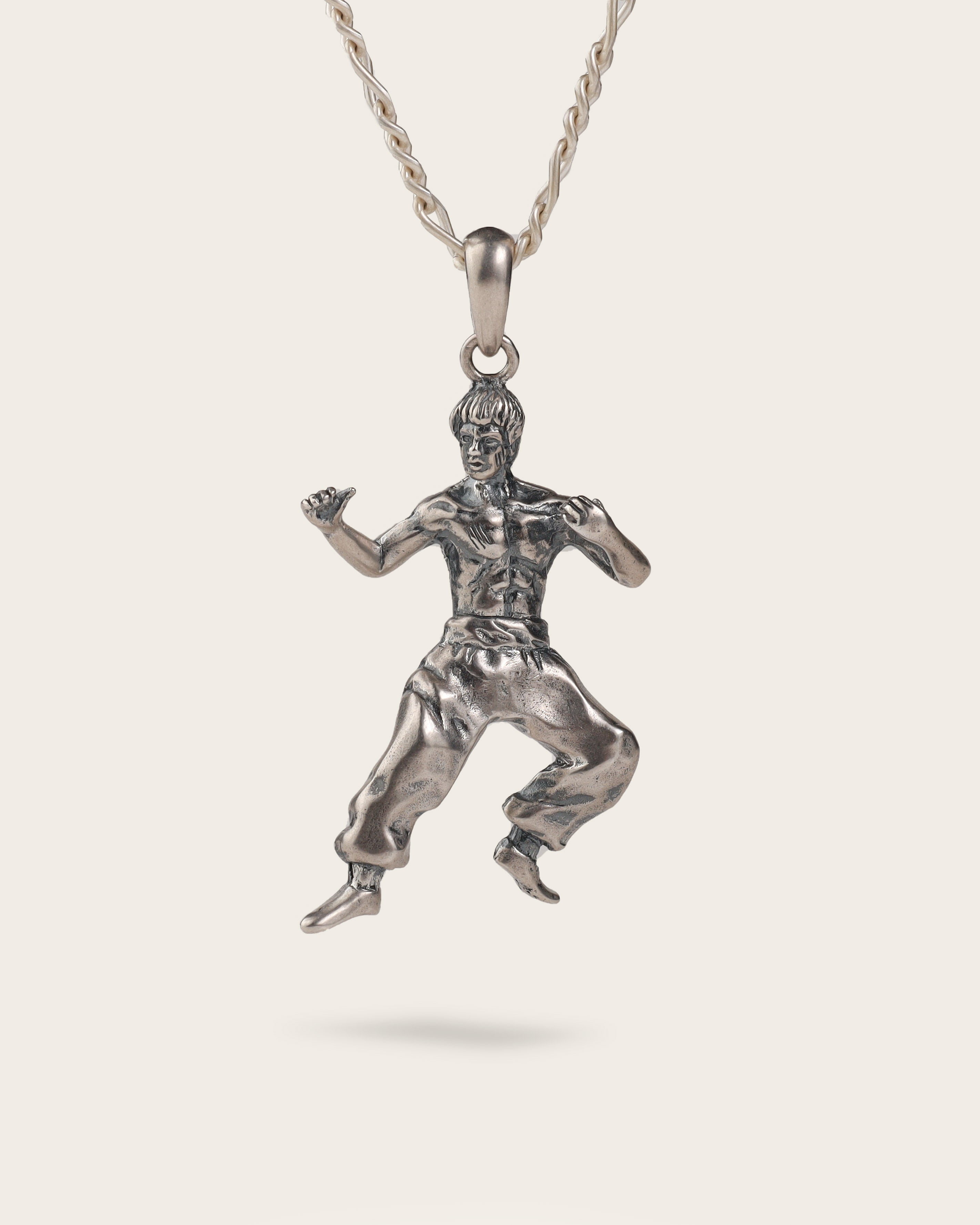 BRUCE LEE PENDANT IN SILVER