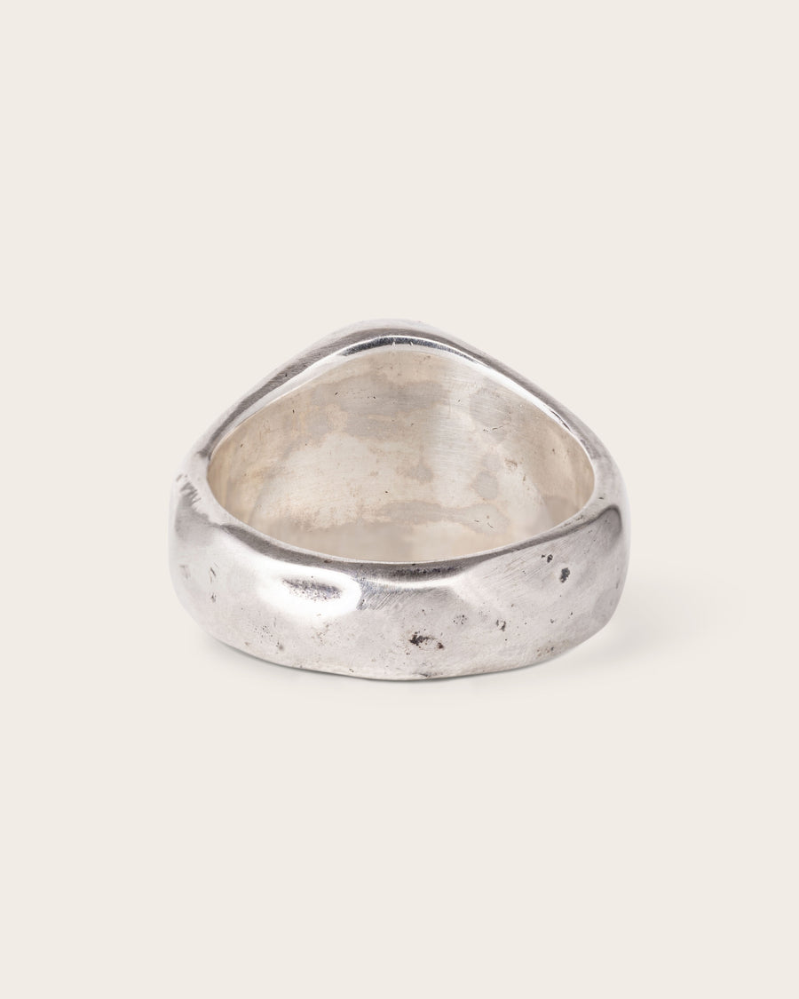 DOG AND DAGGER SIGNET RING IN SILVER
