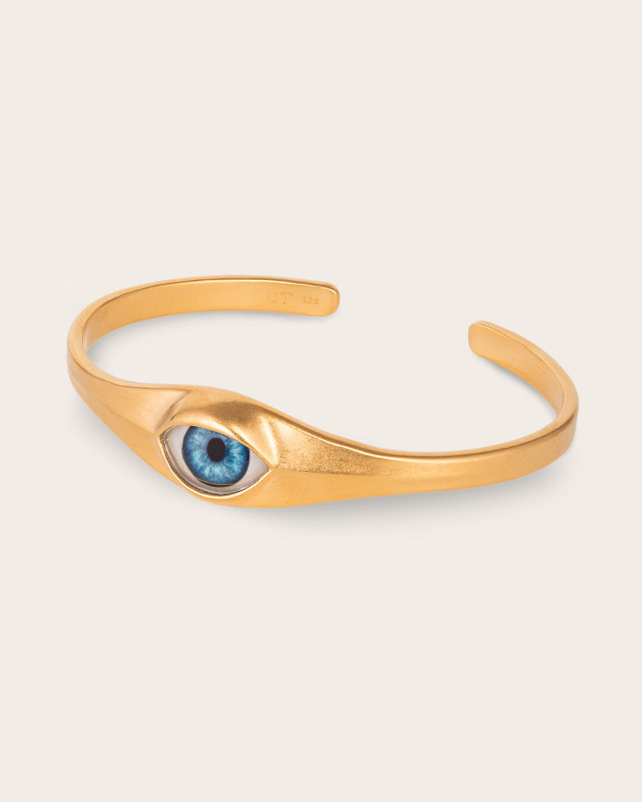 BLUE EYE CUFF IN GOLD