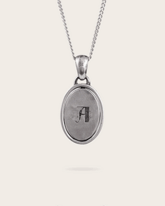 Vintage Reversible Oval Pendant In Silver