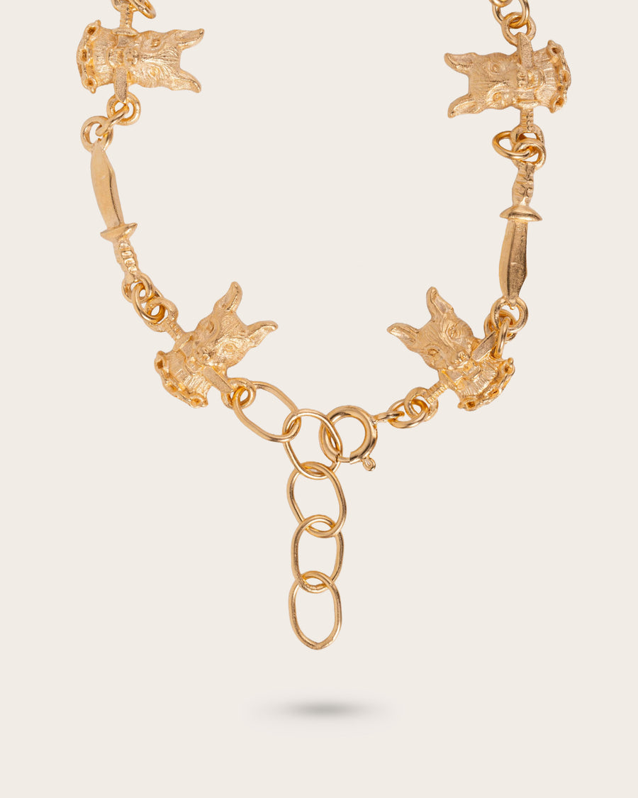 DOG & DAGGER BRACELET IN GOLD