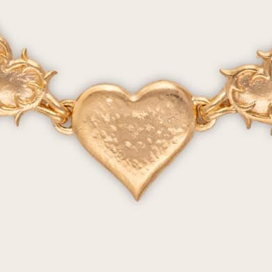 Vintage Heart Chain Necklace In Gold