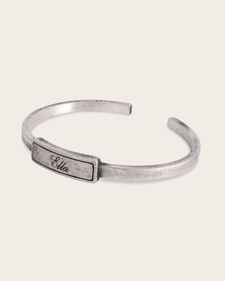 Vintage Bar Cuff Bracelet In Silver