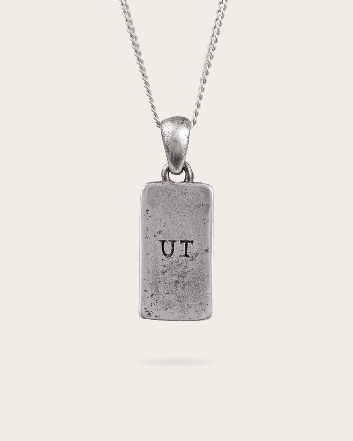 Vintage Tag Pendant In Silver