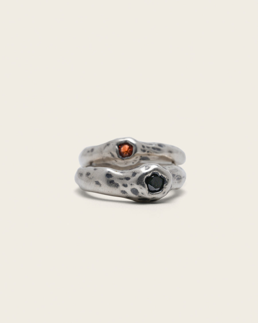 BALI DUO GEMSTONES RING IN SILVER