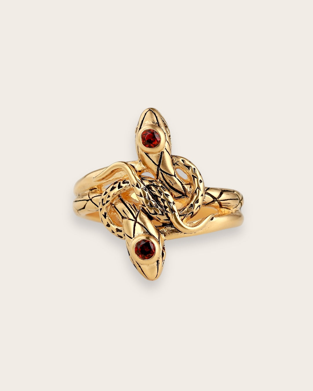 SNAKE GEMSTONE RING IN GOLD