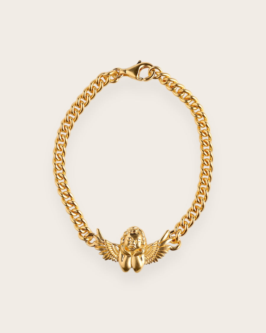 ANGEL CURB CHAIN BRACELET IN GOLD