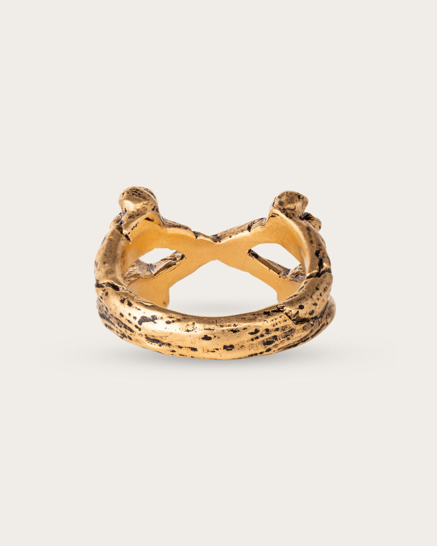 BONE RING IN GOLD
