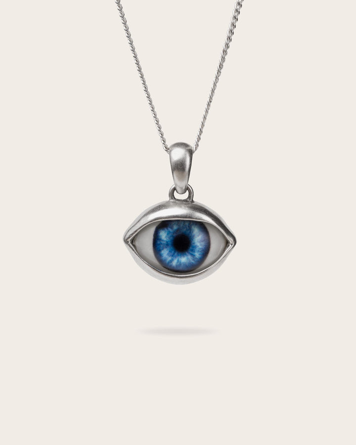 BLUE EYE PENDANT IN SILVER