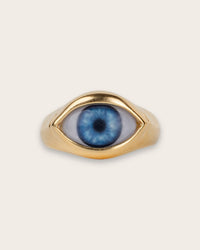 BLUE EYE RING IN GOLD