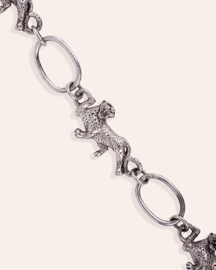 LEOPARD NECKCHAIN IN SILVER