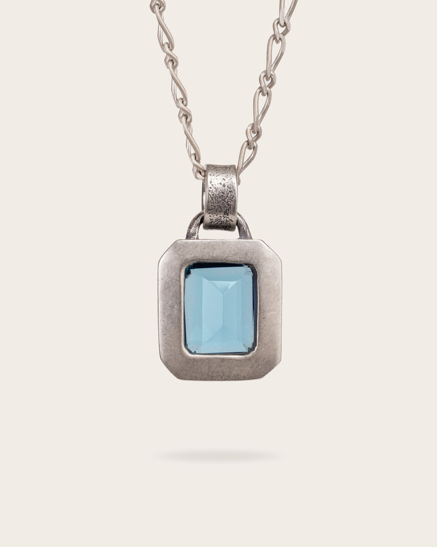 ICE BLUE GEMSTONE PENDANT IN SILVER