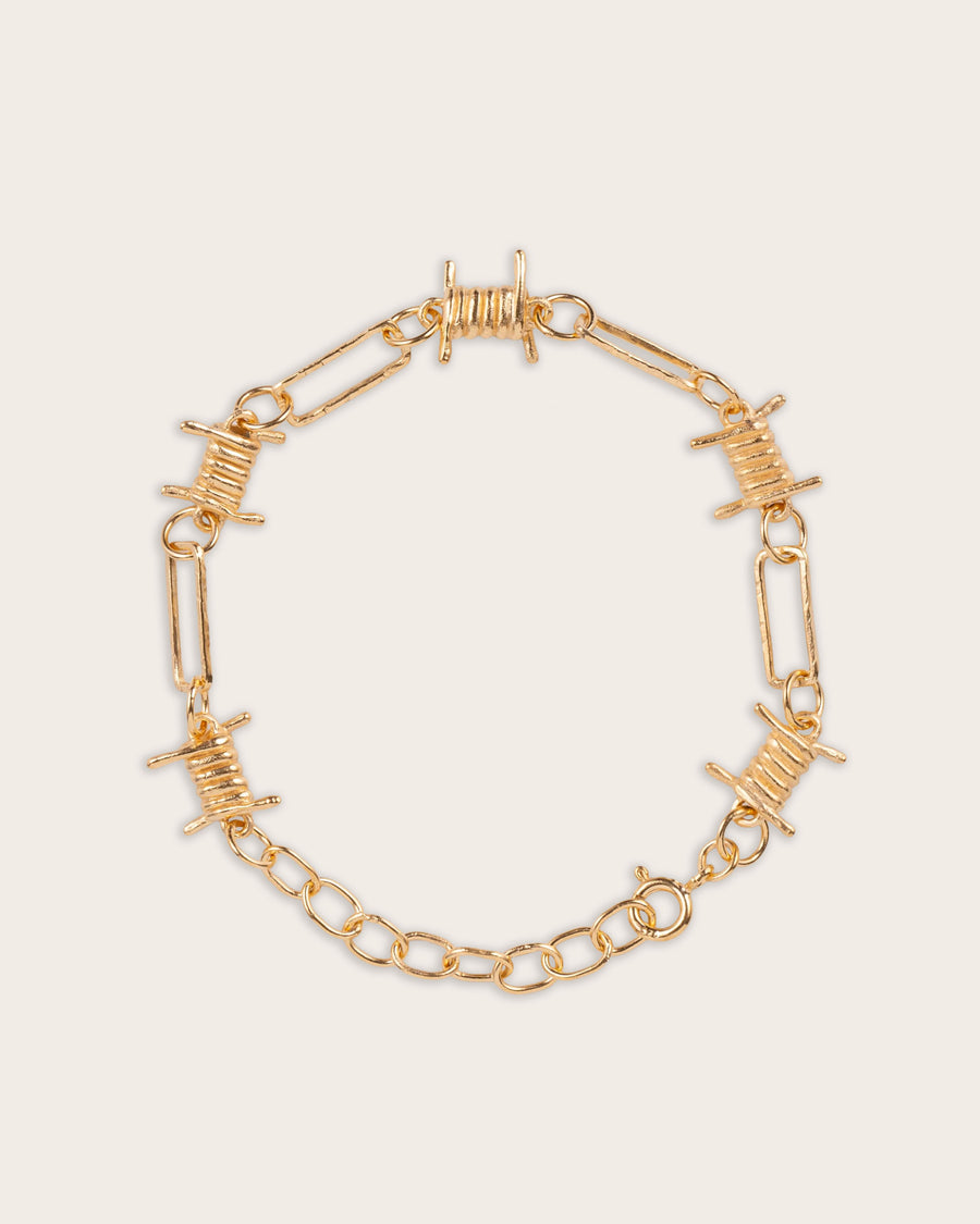 BARB WIRE BRACELET IN GOLD