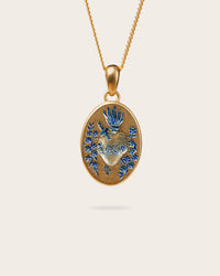 BLUE HEART PENDANT IN GOLD