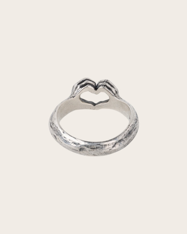 HEART EMOJI RING IN SILVER
