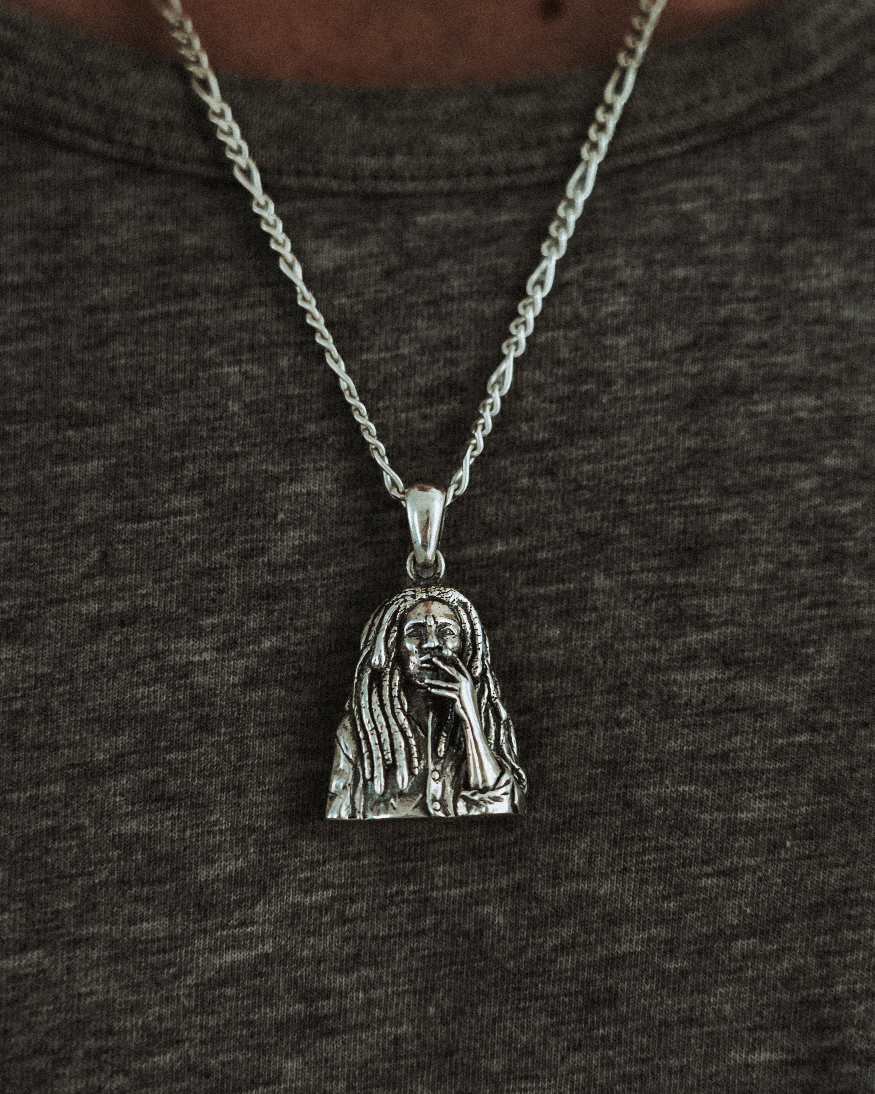 BOB MARLEY PENDANT IN SILVER