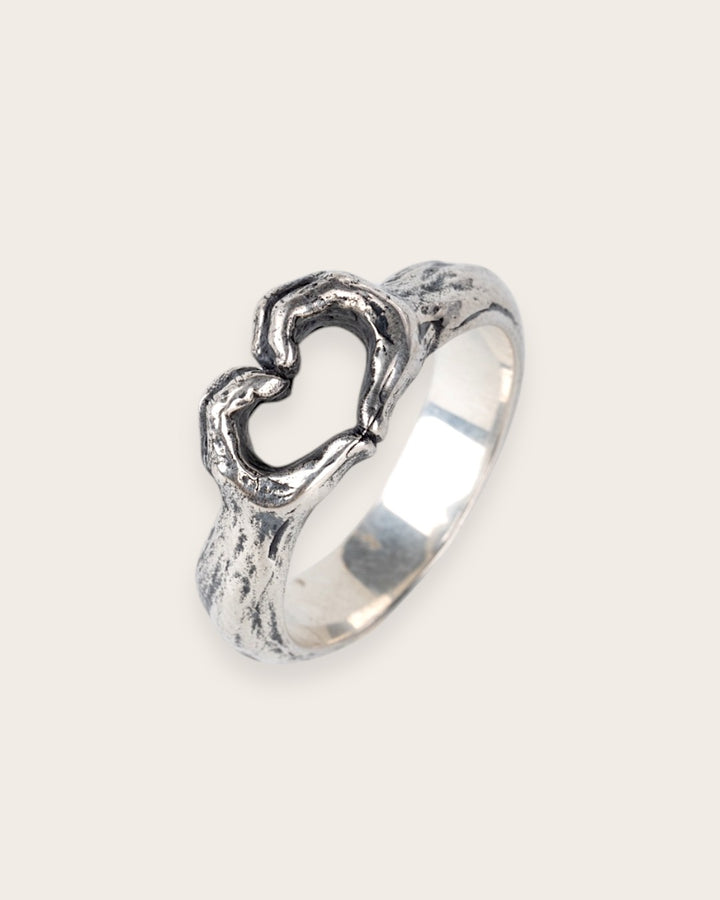 HEART EMOJI RING IN SILVER