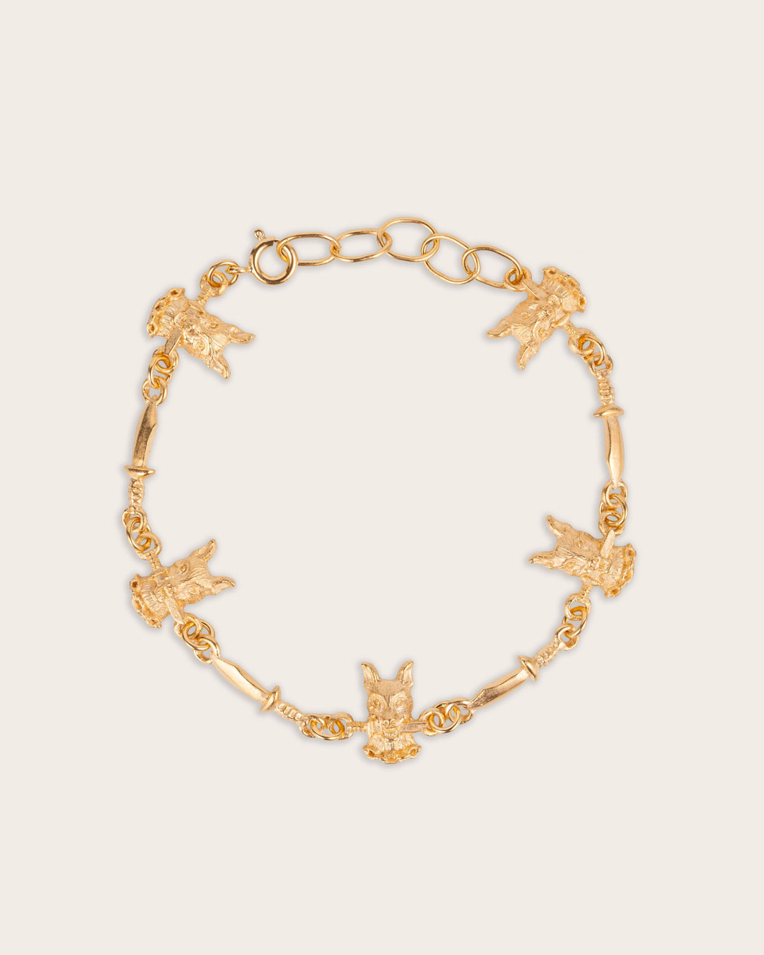 DOG & DAGGER BRACELET IN GOLD