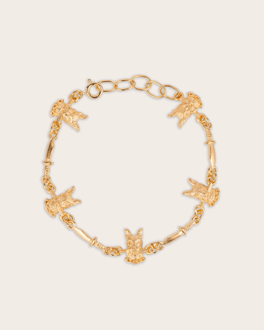 DOG & DAGGER BRACELET IN GOLD