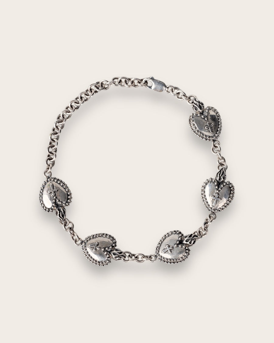 FIREHEART CURB BRACELET IN SILVER