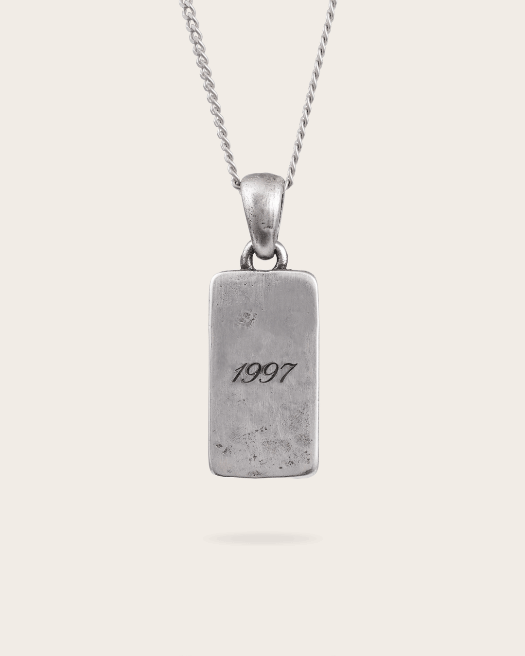 Vintage Tag Pendant In Silver