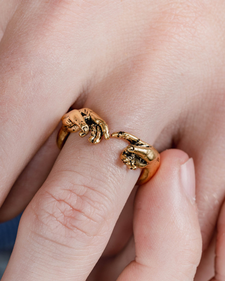 HAND OF GOD RING IN GOLD