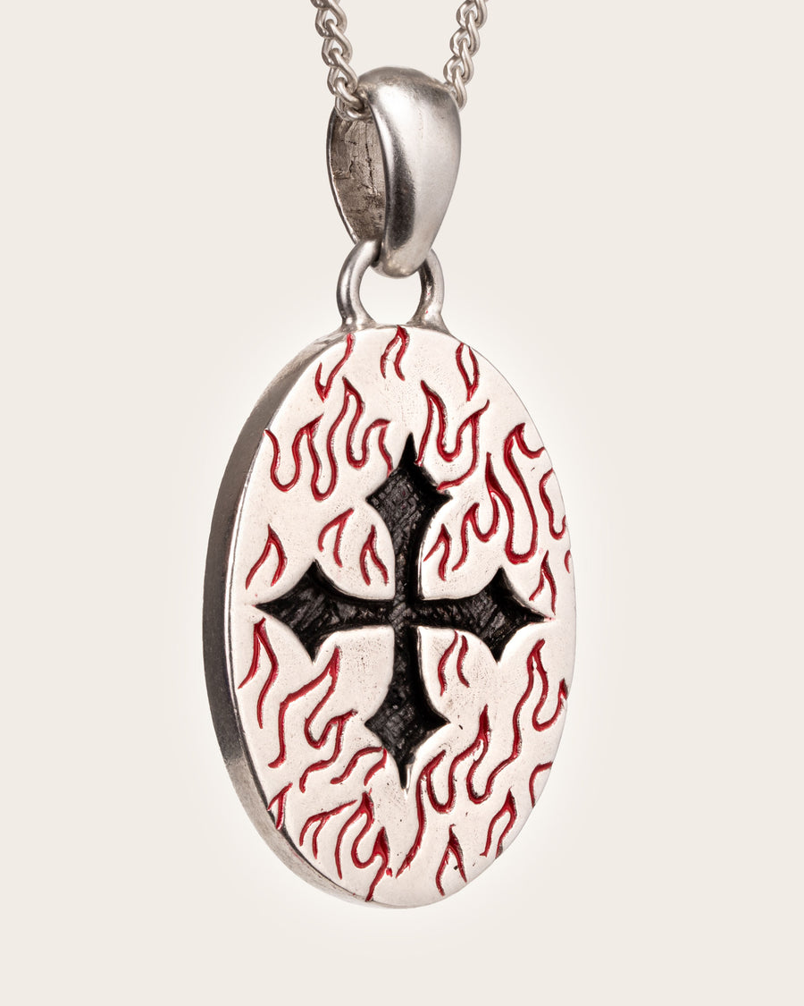 CROSS FIRE PENDANT IN SILVER